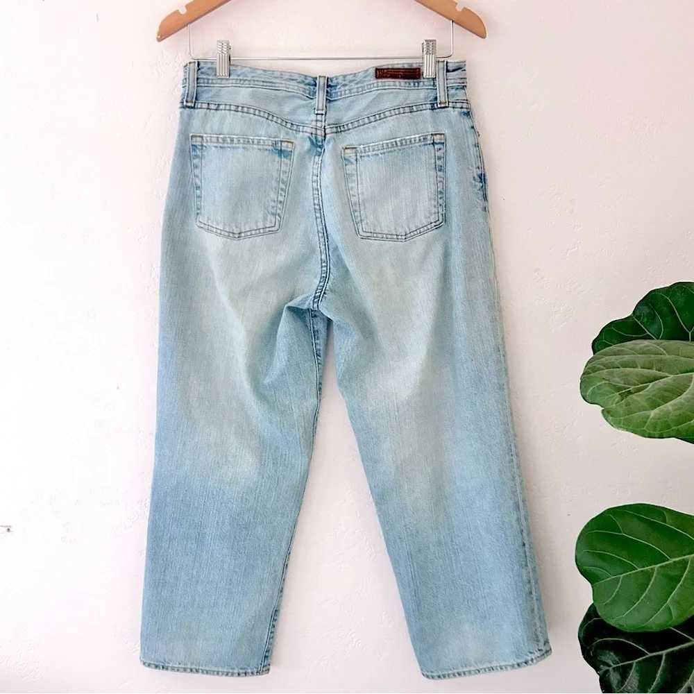 POLO RALPH LAUREN Vintage 90s/Y2K Straight Leg Mid-rise Light Wash Crop Jeans 10